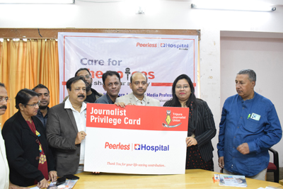 Peerless hospital and Tripura Journalist Union jointly launched health cards for journalists during a programme held at Agartala press club on December 22.